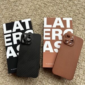 Set of two Latercases Brown Black iPhone 14 Pro Max